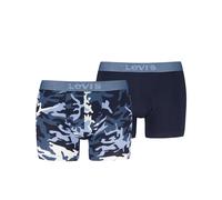Boxershorts LEVI'S, Herren, Gr. L, blau combo, Single Jersey, Obermaterial: 95% Baumwolle, 5% Elasthan, körpernah, Unterhosen, Beinausschnitt, der nicht hochrutscht (53484347-L) blau combo