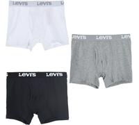 Boxershorts LEVI'S KIDS "BOXER BRIEF", Jungen, Gr. L (158/164), 3 Stk., schwarz-weiß (schwarz, grau, meliert, weiß), Obermaterial: 95% Baumwolle, 5% Elasthan, eng, Unterhosen, for BOYS (21343941-L) sc