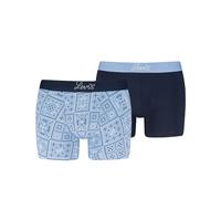 Boxershorts LEVI'S "LEVIS MEN BANDANA AOP BOXER BRIEF 2P", Herren, Gr. M, blau combo, Single Jersey, Obermaterial: 95% Baumwolle, 5% Elasthan, körpernah, Unterhosen (13901565-M) blau combo