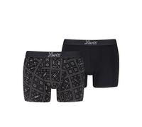 Boxershorts LEVI'S "LEVIS MEN BANDANA AOP BOXER BRIEF 2P", Herren, Gr. M, schwarz combo, Single Jersey, Obermaterial: 95% Baumwolle, 5% Elasthan, körpernah, Unterhosen (23300020-M) schwarz combo