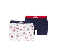Boxershorts LEVI'S "LEVIS MEN FRUITY AOP BOXER BRIEF 2P", Herren, Gr. M, bunt (weiß, navy), Single Jersey, Obermaterial: 95% Baumwolle, 5% Elasthan, körpernah, Unterhosen (96034656-M) weiß, navy