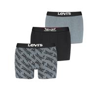 Boxershorts LEVI'S "LEVIS MEN GIFT HORSE PULL BOXER BRIEF 3P", Herren, Gr. S, schwarz, Obermaterial: 95% Baumwolle, 5% Elasthan, Unterhosen (13168216-S) schwarz