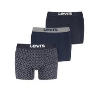 Boxershorts LEVI'S "LEVIS MEN GIFTBOX DENIM BOXER BRIEF 3P", Herren, Gr. S, blau (navy combo), Obermaterial: 95% Baumwolle, 5% Elasthan, Unterhosen (82772202-S) navy combo