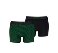 Boxershorts LEVI'S "LEVIS MEN LOGO AOP BOXER BRIEF 2P", Damen, Gr. XL, grün, schwarz, Single Jersey, Obermaterial: 95% Baumwolle, 5% Elasthan, körpernah, Unterhosen (29523412-XL) grün, schwarz