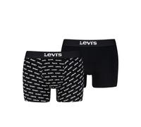 Boxershorts LEVI'S "LEVIS MEN LOGO AOP BOXER BRIEF 2P", Herren, Gr. XXL, schwarz, Single Jersey, Obermaterial: 95% Baumwolle, 5% Elasthan, körpernah, Unterhosen Boxershorts (42943720-XXL)