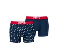 Boxershorts LEVI'S "LEVIS MEN LOGO AOP BOXER BRIEF ORG CO 2P", Herren, Gr. L, bunt (weiß, blau, rot), Obermaterial: 95% Baumwolle, 5% Elasthan, Unterhosen, mit stilvoller Musterung (85546328-L) weiß, 