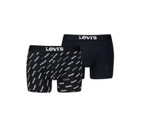 Boxershorts LEVI'S "LEVIS MEN LOGO AOP BOXER BRIEF ORG CO 2P", Herren, Gr. M, schwarz-weiß (schwarz, weiß), Obermaterial: 95% Baumwolle, 5% Elasthan, bedruckt, gemustert, unifarben, Unterhosen, mit st