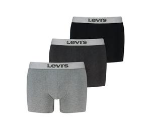 Boxershorts LEVI'S "LEVIS MEN MEL WB BOXER BRIEF", Herren, Gr. M, mid grau melange, Obermaterial: 95% Baumwolle, 5% Elasthan, körpernah, Unterhosen, ohne Eingriff, tonaler Logobund, elastisch, Cotton-