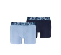 Boxershorts LEVI'S "LEVIS MEN NEWSPAPER WB BOXER BRIEF 2P", Herren, Gr. XL, blau combo, Obermaterial: 95% Baumwolle, 5% Elasthan, Unterhosen, ohne Eingriff, Cotton-Stretch (28160363-XL) blau combo