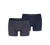 Boxershorts LEVI'S "LEVIS MEN OPT ILL BOXER BRIEF ORG CO 2P", Damen, Gr. S, blau, braun, Obermaterial: 95% Baumwolle, 5% Elasthan, körpernah, Unterhosen, mit breitem Logobund (49081143-S) blau, braun