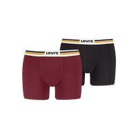Boxershorts LEVI'S "LEVIS MEN PL SPW LOGO BOXER BRIEF ORG 2P", Damen, Gr. M, schwarz (rot, schwarz), Obermaterial: 95% Baumwolle, 5% Elasthan, körpernah, Unterhosen, mit breitem Logobund (96428647-M)