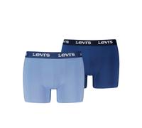 Boxershorts LEVI'S "LEVIS MEN REPEAT LOGO BOXER BRIEF 2P", Herren, Gr. S, blau, navy, Obermaterial: 95% Baumwolle, 5% Elasthan, körpernah, Unterhosen, ohne Eingriff, Logobund, elastisch (76788928-S) b