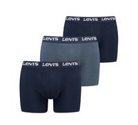 Boxershorts LEVI'S "LEVIS MEN REPEAT LOGO BOXER BRIEF 3P", Herren, Gr. L, blau (navy combo), Obermaterial: 95% Baumwolle, 5% Elasthan, körpernah, Unterhosen (83529609-L) navy combo