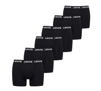 Boxershorts LEVI'S "LEVIS MEN REPEAT LOGO BOXER BRIEF 6P ECOM", Herren, Gr. XL, schwarz, Obermaterial: 95% Baumwolle, 5% Elasthan, Unterhosen (65877813-XL) schwarz