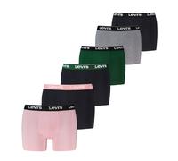 Boxershorts LEVI'S "LEVIS MEN REPEAT LOGO BOXER BRIEF 6P", Herren, Gr. L, pink, grün, grau, Obermaterial: 95% Baumwolle, 5% Elasthan, Unterhosen (32232233-L) pink, grün, grau