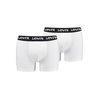 Boxershorts LEVI'S "LEVIS MEN REPEAT LOGO BOXER BRIEF", Herren, Gr. M, weiß, schwarz, Obermaterial: 95% Baumwolle, 5% Elasthan, körpernah, Unterhosen, ohne Eingriff, Logobund, elastisch (97409905-M) w