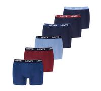 Boxershorts LEVI'S "LEVIS MEN REPEAT LOGO BOXER BRIEF", Herren, Gr. S, bunt (blau combo), Single Jersey, Obermaterial: 95% Baumwolle, 5% Elasthan, körpernah, Unterhosen, Logobund und ohne Eingriff (43