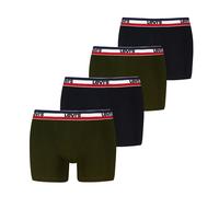 Boxershorts LEVI'S "LEVIS MEN REPEAT SPW LOGO BOXER BRIEF", Herren, Gr. L, grün (khaki, schwarz), Single Jersey, Obermaterial: 95% Baumwolle, 5% Elasthan, körpernah, Unterhosen, mit gestreiftem Logobu