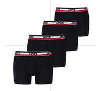 Boxershorts LEVI'S "LEVIS MEN REPEAT SPW LOGO BOXER BRIEF", Herren, Gr. L, schwarz, Single Jersey, Obermaterial: 95% Baumwolle, 5% Elasthan, körpernah, Unterhosen, mit gestreiftem Logobund, ohne Eingr