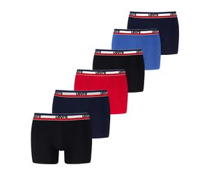 Boxershorts LEVI'S "LEVIS MEN REPEAT SPW LOGO BOXER BRIEF", Herren, Gr. M, schwarz, rot, blau, Single Jersey, Obermaterial: 95% Baumwolle, 5% Elasthan, körpernah, Unterhosen, ohne Eingriff, Logobund (