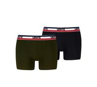 Boxershorts LEVI'S "LEVIS MEN REPEAT SPW LOGO BOXER BRIEF", Herren, Gr. XL, grün (khaki, schwarz), Obermaterial: 95% Baumwolle, 5% Elasthan, körpernah, Unterhosen, ohne Eingriff, elastischer Logobund,