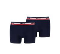 Boxershorts LEVI'S "LEVIS MEN REPEAT SPW LOGO BOXER BRIEF", Herren, Gr. XL, navy, Obermaterial: 95% Baumwolle, 5% Elasthan, körpernah, Unterhosen, ohne Eingriff, elastischer Logobund, Baumwoll-Mix (75