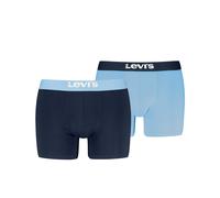 Boxershorts LEVI'S "LEVIS MEN SLD BASC BOXER BRIEF ORG CO 2P", Herren, Gr. S, blau (light blau), Single Jersey, Obermaterial: 95% Baumwolle, 5% Elasthan, meliert, unifarben, normal, Unterhosen Boxersh