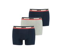 Levi's® Herren Boxer-Shorts, 3er Pack - Sportswear Logo Boxer Brief, Cotton Stretch, mehrfarbig, S Marine/ Grau