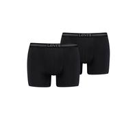 Boxershorts LEVI'S "LEVIS MEN TENCEL BOXER BRIEF 2P", Herren, Gr. XXL, 2 Stk., schwarz (jet schwarz), Obermaterial: 95% Baumwolle, 5% Elasthan, unifarben, körpernah, Unterhosen Boxershorts, mit breite