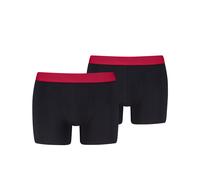 Boxershorts LEVI'S "LEVIS MEN TWILL WB BOXER BRIEF 2P", Herren, Gr. L, schwarz, rot, Obermaterial: 95% Baumwolle, 5% Elasthan, Unterhosen (16801425-L) schwarz, rot