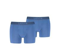 Boxershorts LEVI'S "LEVIS MEN TWILL WB BOXER BRIEF 2P", Herren, Gr. M, blau, Obermaterial: 95% Baumwolle, 5% Elasthan, Unterhosen (61131541-M) blau