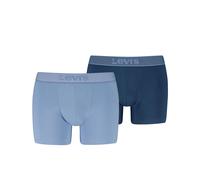 Boxershorts LEVI'S "LEVIS MEN TWILL WB BOXER BRIEF 2P", Herren, Gr. M, light blau, navy, Single Jersey, Obermaterial: 95% Baumwolle, 5% Elasthan, körpernah, Unterhosen, ohne Eingriff, Stretchbund (317