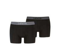 Boxershorts LEVI'S "LEVIS MEN TWILL WB BOXER BRIEF 2P", Herren, Gr. XXL, schwarz, Single Jersey, Obermaterial: 95% Baumwolle, 5% Elasthan, körpernah, Unterhosen, ohne Eingriff, Stretchbund (65819762-X
