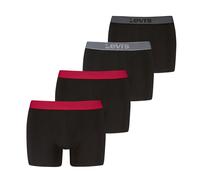 Boxershorts LEVI'S "LEVIS MEN TWILL WB BOXER BRIEF 4P", Herren, Gr. S, rot, schwarz, Obermaterial: 95% Baumwolle, 5% Elasthan, Unterhosen Boxershorts (84802432-S)