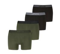 Boxershorts LEVI'S "LEVIS MEN TWILL WB BOXER BRIEF", Herren, Gr. M, schwarz (khaki, schwarz), Single Jersey, Obermaterial: 95% Baumwolle, 5% Elasthan, körpernah, Unterhosen, ohne Eingriff, Logobund (4