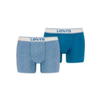 Boxershorts LEVI'S "LEVIS MEN VNTG HTR BOXER BRIEF ORG CO 2P", Herren, Gr. S, blau (light blau), Obermaterial: 95% Baumwolle, 5% Elasthan, normal, Unterhosen Boxershorts, mit breitem Logobund (9183172