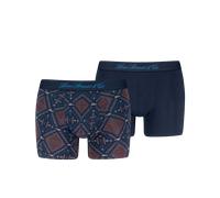 Boxershorts LEVI'S "LEVIS MEN WESTERN AOP BOXER BRIEF 2P", Damen, Gr. S, blau (blau combo), Obermaterial: 95% Baumwolle, 5% Elasthan, Unterhosen (15258908-S) blau combo