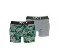 Boxershorts LEVI'S "LEVIS MEN WOODS CAMO BOXER BRIEF 2P", Herren, Gr. S, grün (grün, grau), Obermaterial: 95% Baumwolle, 5% Elasthan, Unterhosen (74244336-S) grün, grau