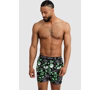 Boxershorts LOUSY LIVIN "2Pack Boxershorts Outer Weedy", Herren, Gr. L, schwarz (schwarz, lila), 100% Baumwolle, Unterhosen, 2er-Pack im lockeren Schnitt (75849330-L) schwarz, lila