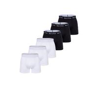 Boxershorts MARC O'POLO "Boxershort 6-PACK BOXER 6er Pack", Herren, Gr. XXL, bunt (weiß, schwarz), Obermaterial: 95% Baumwolle CO(Bio). 5% Elasthan EL., Unterhosen (74312522-XXL) weiß, schwarz