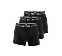 Boxershorts MUSTANG "Boxershort Retroshorts True Denim 3er Pack 3er Pack", Herren, Gr. M, schwarz (schwarz, schwarz, schwarz), Obermaterial: 95% Baumwolle CO. 5% Elasthan EL., Unterhosen (23674643-M)