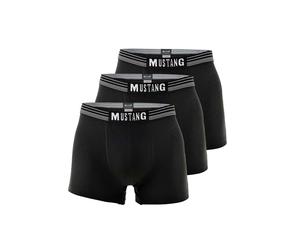 Boxershorts MUSTANG "Boxershort Retroshorts True Denim 3er Pack 3er Pack", Herren, Gr. XL, schwarz (schwarz, schwarz, schwarz), Obermaterial: 95% Baumwolle CO. 5% Elasthan EL., Unterhosen (23674643-XL