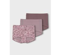Boxershorts NAME IT "NMFTIGHTS 3P MAUVE FLOWER NOOS", Mädchen, Gr. 110, 3 Stk., lila (mauve shadows), Jersey, Obermaterial: 95% Baumwolle, 5% Elasthan, bedruckt, eng, Unterhosen (86919014-110) mauve s