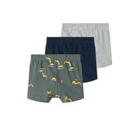 Boxershorts NAME IT "NMMTIGHTS 3P EXCAVATOR NOOS", Kinder, Gr. 92, 3 Stk., urban chic pack:w, grau melange, schwarz sapphire, Jersey, Obermaterial: 95% Baumwolle, 5% Elasthan, bedruckt, meliert, unifa