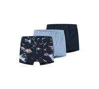 Boxershorts NAME IT "NMMTIGHTS 3P NAVY DINO NOOS", Jungen, Gr. 86, 3 Stk., navy blazer pack:w, navy blazer, endless sky, Jersey, Obermaterial: 95% Baumwolle, 5% Elasthan, bedruckt, unifarben, Unterhos