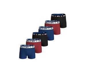 Boxershorts NFL "Boxershort NFL SHIELD 6pk Boxers 6er Pack", Herren, Gr. M, bunt (dunkelblau, rot, schwarz), Obermaterial: 95% Baumwolle CO. 5% Elasthan EL., Unterhosen (67978536-M) dunkelblau, rot, s