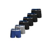 Boxershorts NFL "Boxershort NFL SHIELD 6pk Boxers 6er Pack", Herren, Gr. XXL, bunt (schwarz, blaumix), Obermaterial: 95% Baumwolle CO. 5% Elasthan EL., Unterhosen (73579964-XXL) schwarz, blaumix