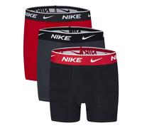 Boxershorts NIKE SPORTSWEAR "EVERYDAY COTTON 3PK BOXER BRIEF" Gr. 116, rot (university rot), Unterhosen, Jungen, 116/122 (128), 3 Stk., Jersey, Obermaterial: 95% Baumwolle, 5% Elasthan, kontrastfarben