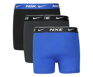 Boxershorts NIKE SPORTSWEAR "für Jungs", Mädchen, Gr. S (116/122/128), 3 Stk., blau (blau, anthrazit, schwarz), Jersey, Obermaterial: 95% Baumwolle, 5% Elasthan, Unterhosen, Kinder Unterhose aus Baumw
