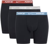 Boxershorts NIKE UNDERWEAR "BOXER BRIEF 3PK", Herren, Gr. L (50), 3 Stk., blk, mrs stn, gry hthr, smky ble wb, Jersey, Obermaterial: 95% Baumwolle, 5% Elasthan, kontrastfarbene Details, unifarben, kör